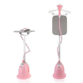 2 in 1 Standing Garment Steamer for Clothes, Multifunctional Clothing Steamer with Hanger & Ironing Board (Pink)