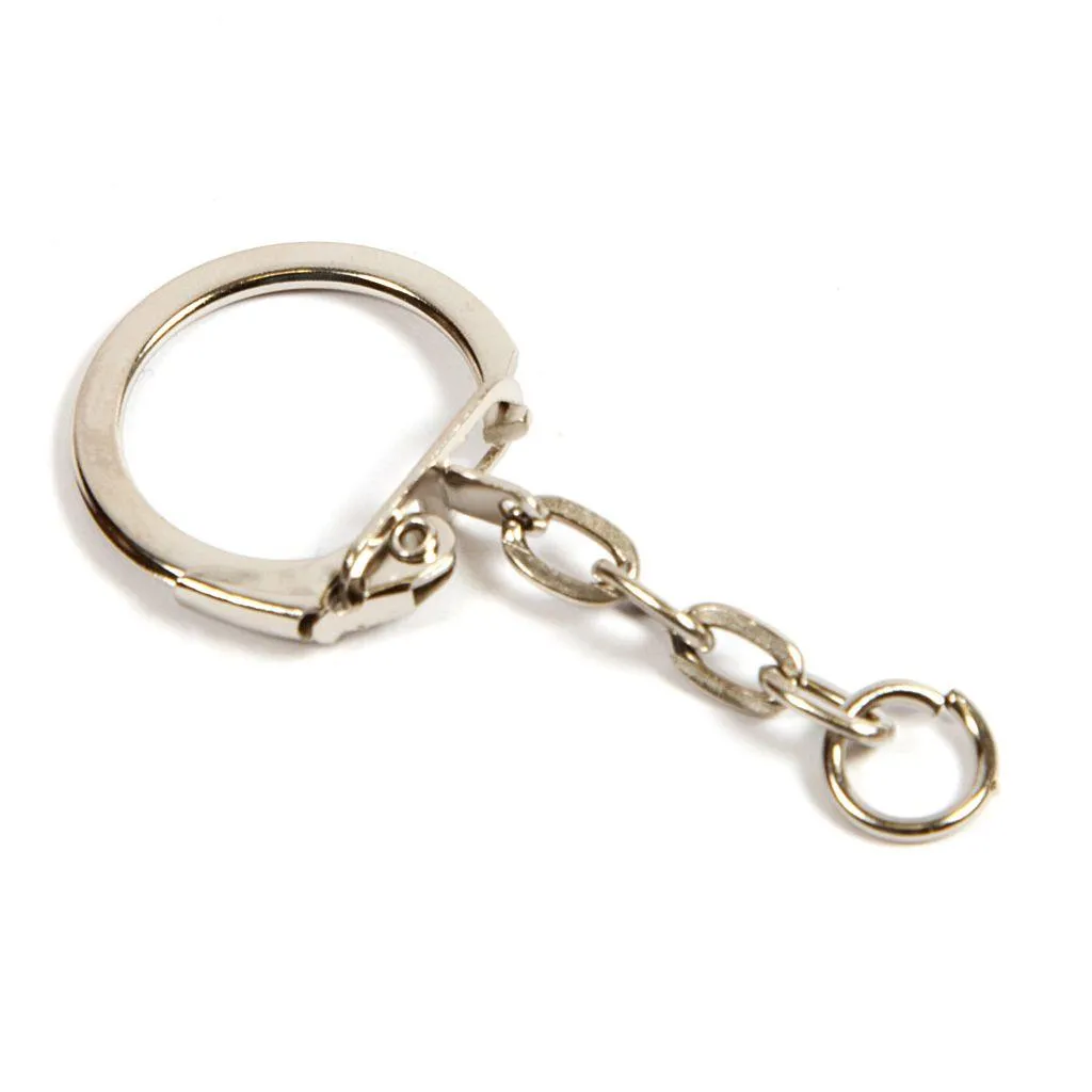 23mm Lever Side Nickel Plated Keychain with Short Chain - Pack of 50