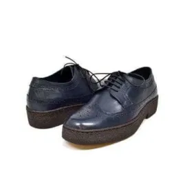 British Walkers Wingtip Oxfords Men's Navy Blue Leather