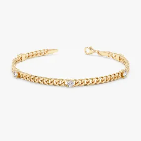 Cuban Link Diamond Station Bracelet, Salma