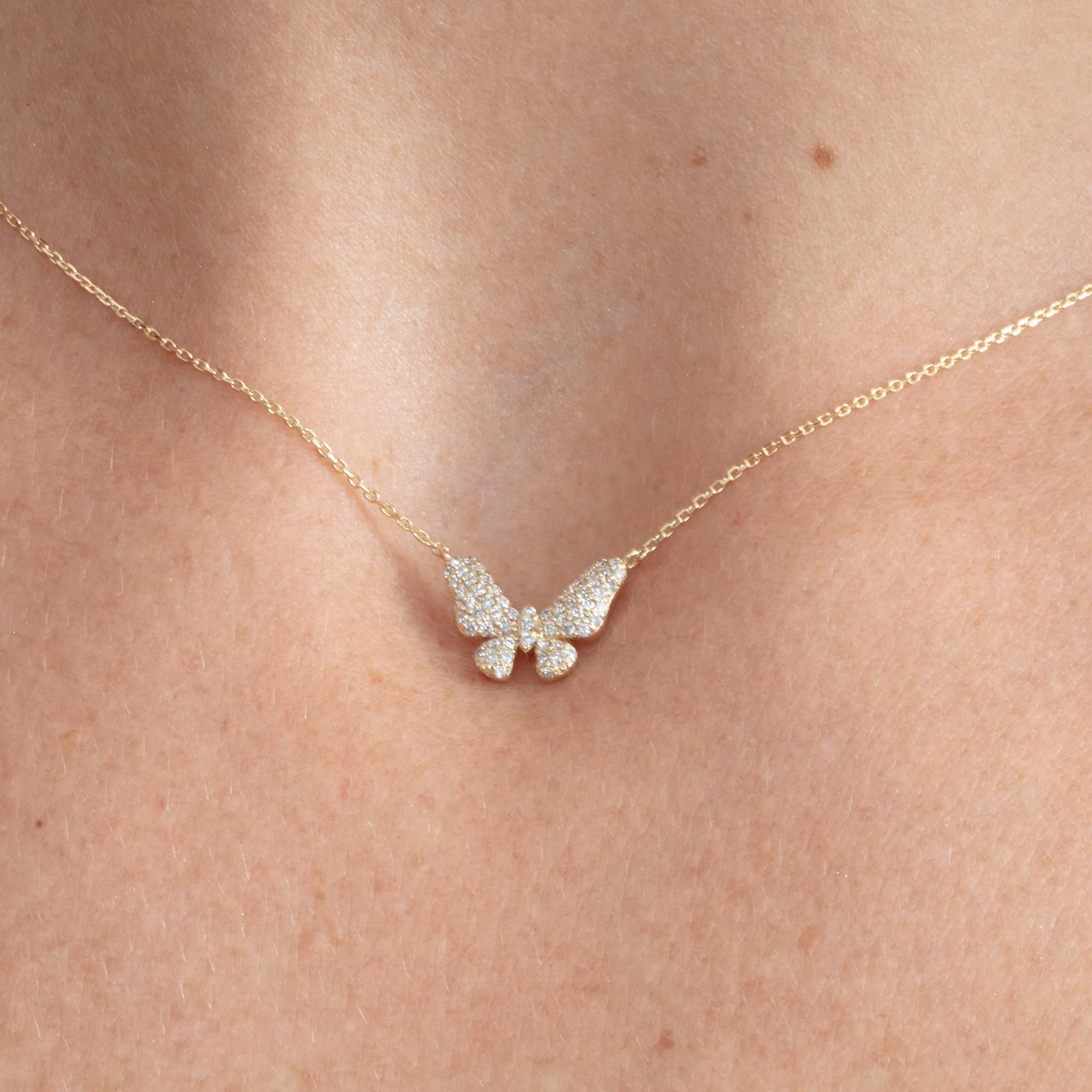 Diamond Butterfly Necklace, Kimora