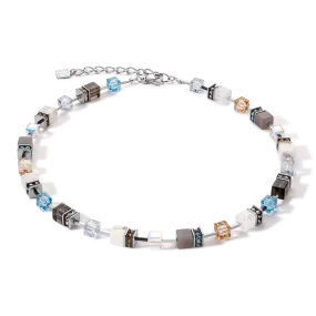 GeoCUBE® Iconic Statement Precious necklace aqua-beige