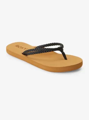 Girls 4-16 Costas Flip-Flops - Black