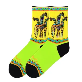 Laurel Burch Rainbow Giraffes Socks