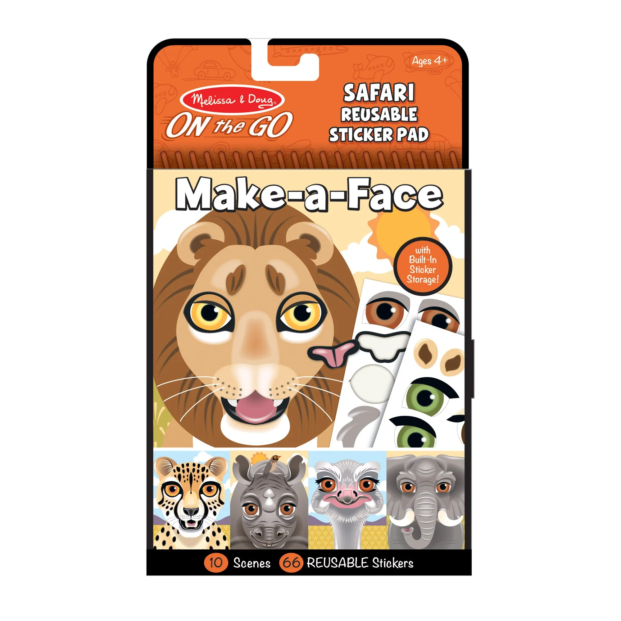 Make-a-Face – Safari Reusable Sticker Pad – On the Go Travel Activity