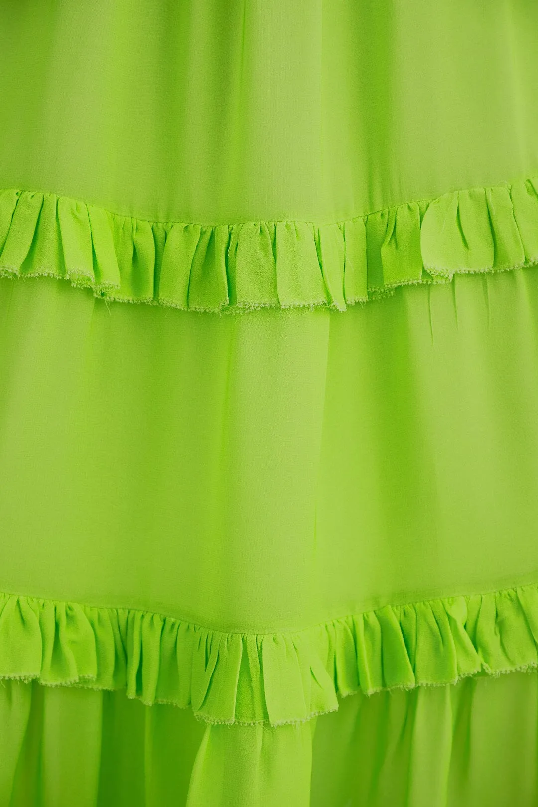 Neon Green Long Sleeve Maxi Dress