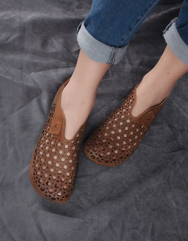 Retro Handmade Leather Comfortable Flats