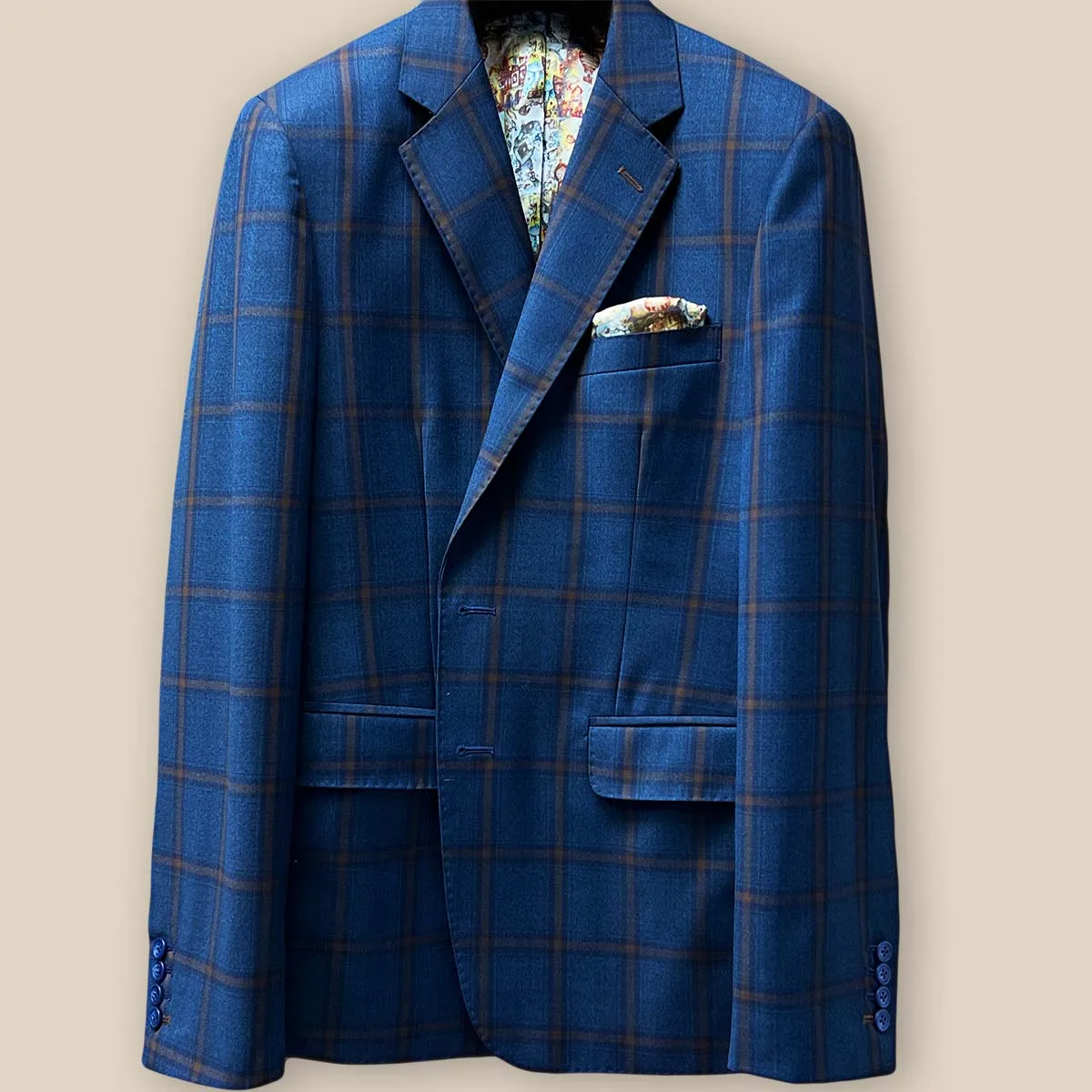 Westwood Hart Blue with Bronze Windowpane Men's Sportcoat