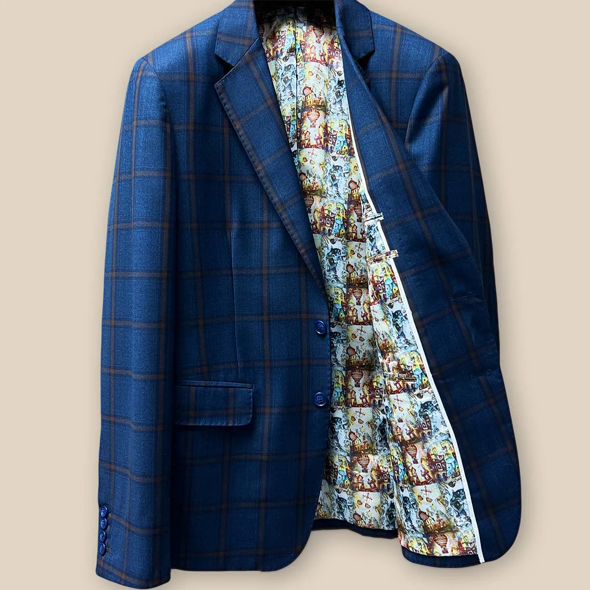 Westwood Hart Blue with Bronze Windowpane Men's Sportcoat