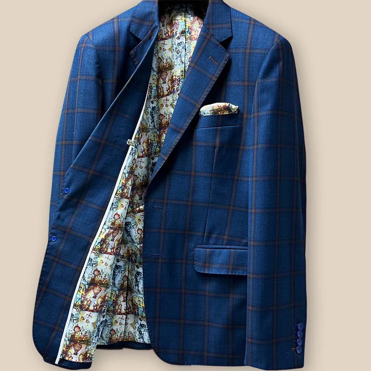 Westwood Hart Blue with Bronze Windowpane Men's Sportcoat